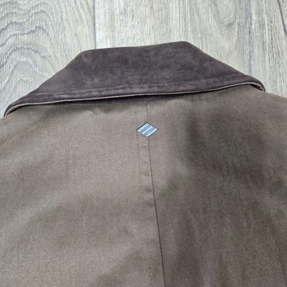 Joseph Abboud Long Brown Rancher's Coat, Men's Size L Missing Top‎ Collar Button